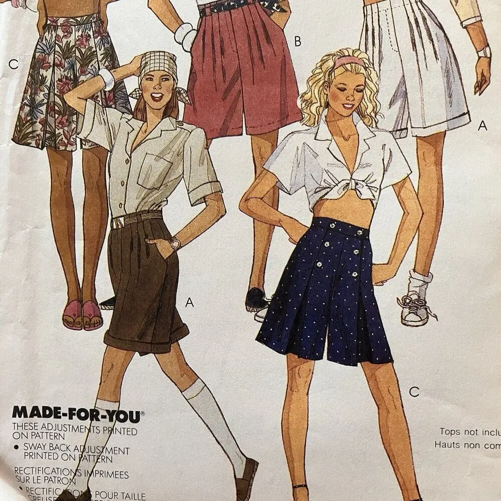 MCCALLS PATTERN 4200 SHORTS &‎ SKIRTS MISSES SIZE 16 UNCUT Vintage